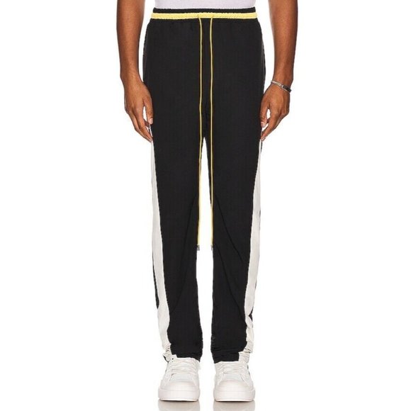 Rhude Other - Rhude Curve Panel Track Pants Black Cream & Yellow